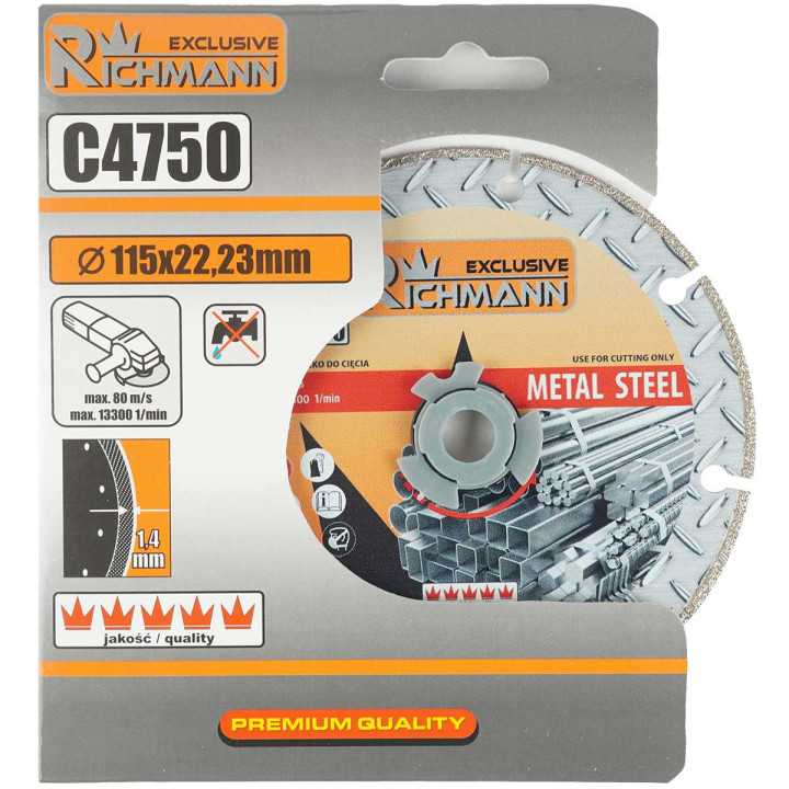 TARCZA DIAM. DO CIĘCIA METALU 115x1,4 MM