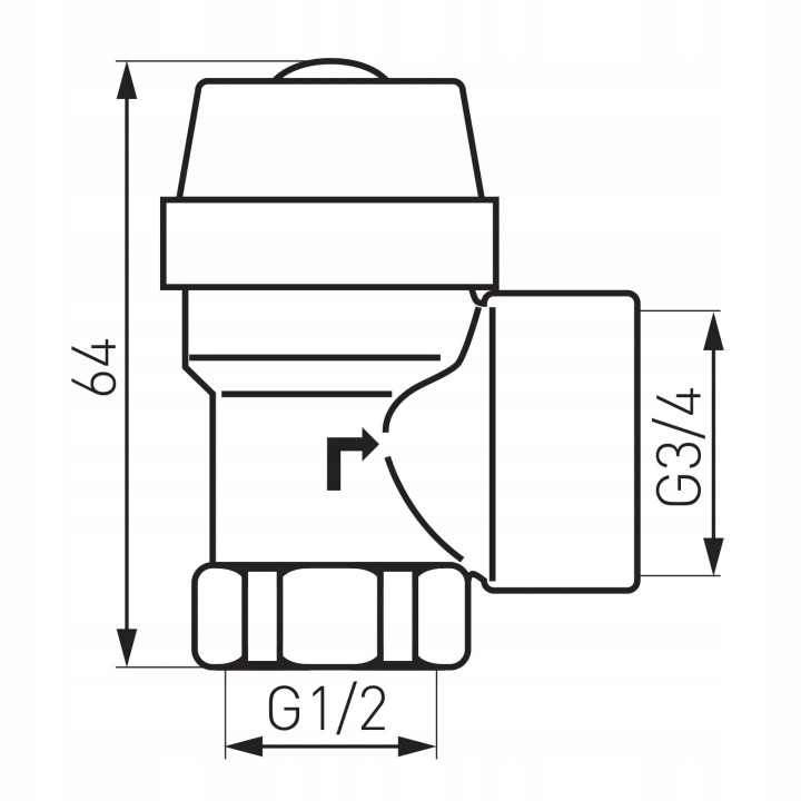 ZAWÓR BEZPIECZEńSTWA 1-2" 2.5 BAR GW-GW