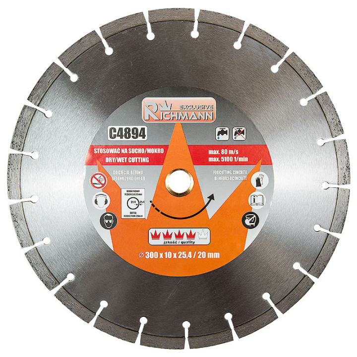 TARCZA DIAM. 300x25,4/20 MM DO CIĘCIA BETONU