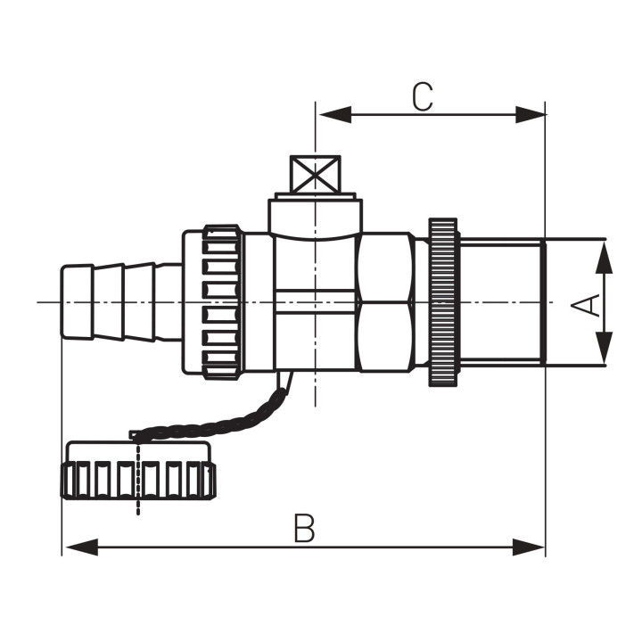 ZAWÓR KULOWY SPUSTOWY 1-2"