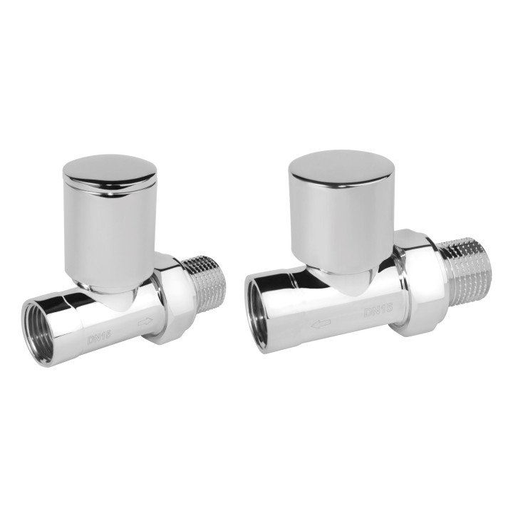 DEKORACYJNY ZESTAW GRZEJNIKOWY PROSTY 1-2", CHROMOWANY