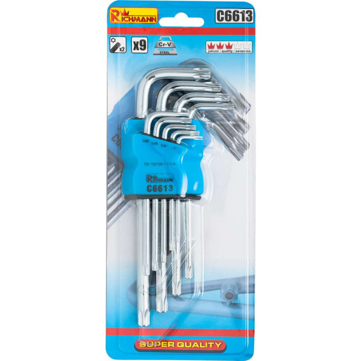 KLUCZE TORX T10-T50 C.V. 9 ELEM
