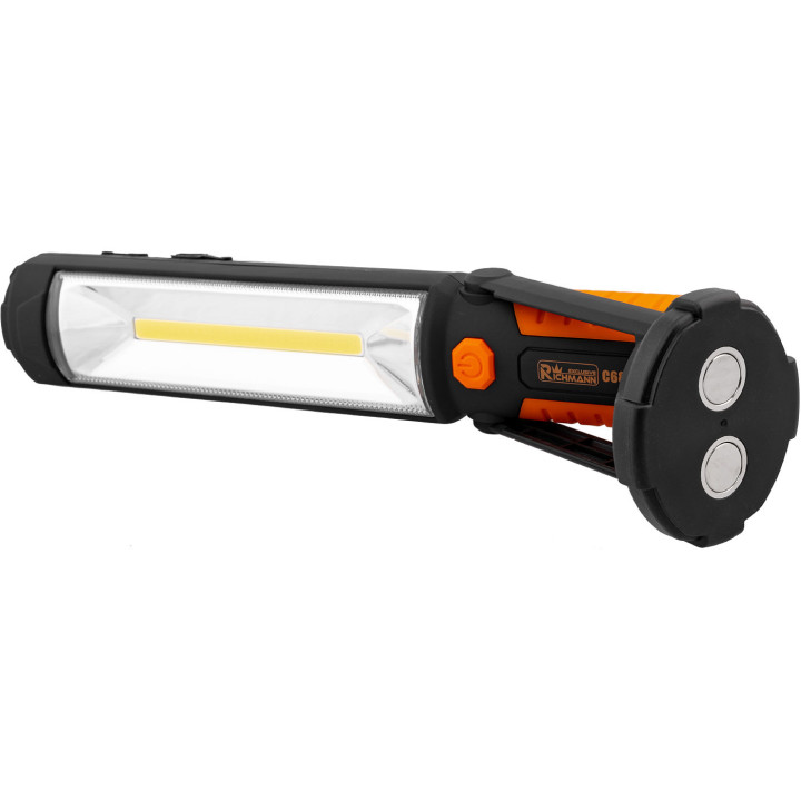 LAMPA AKU. DŁUGA 5W + 5 LED UCHYLNA MAGNETYCZNA PODSTAWA