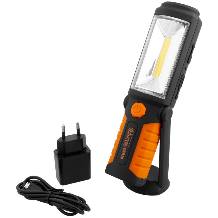 LAMPA AKU. 3W + 5 LED UCHYLNA MAGNETYCZNA PODSTAWA