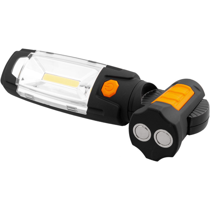 LAMPA AKU. 3W + 6 LED, OBROTOWA 360* MAGNETYCZNA