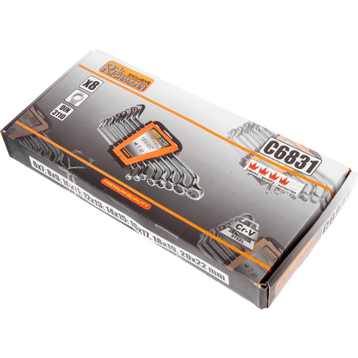 KLUCZE OCZ-GIĘTE 6-22MM 8 ELEM.