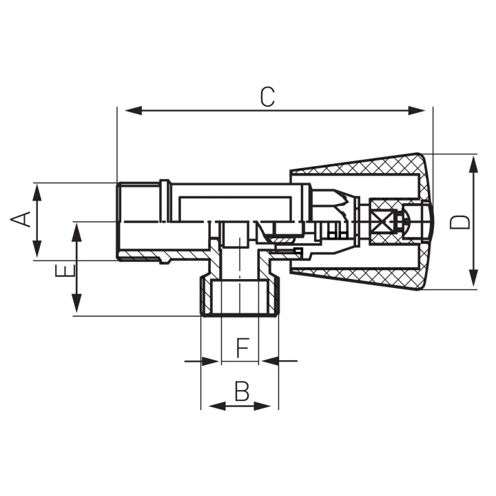 ZAWÓR GRZYBKOWY KĄTOWY 1-2" X 1-2"