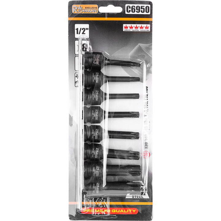 LISTWA UDAROWA TORX T30-T80 78MM 1/2' 8 ELEM.