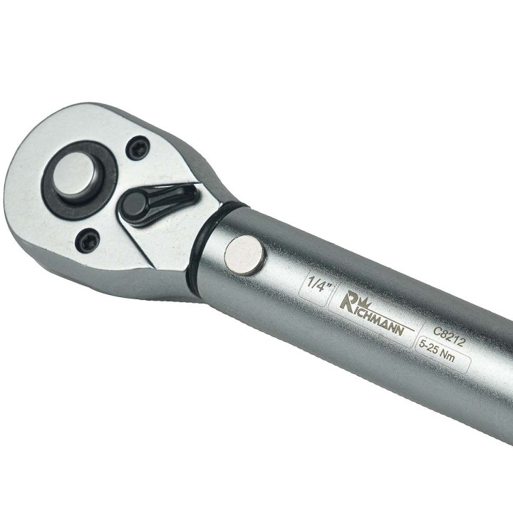 KLUCZ DYNAMOMETRYCZNY DWUKIERUNKOWY 1/4' 5-25NM KALIBRACJA C8212 RICHMANN