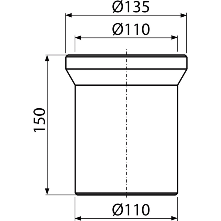 Przyłącze WC - króciec 150 mm