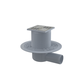 Kratka ściekowa 105×105/50 mm odpływ boczny, kratka nierdzewna, kombinowany syfon SMART