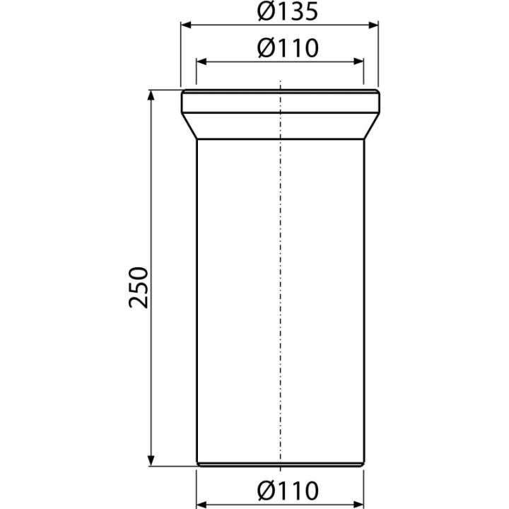 Przyłącze WC - króciec 250 mm