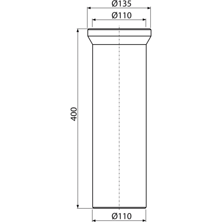 Przyłącze WC - króciec 400 mm