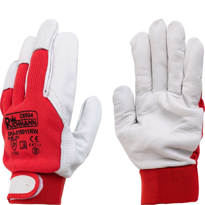 RĘKAWICE SKÓRA KOZIA LICOWA CZERWONE ROZM. 8' (SKA-019011RW)