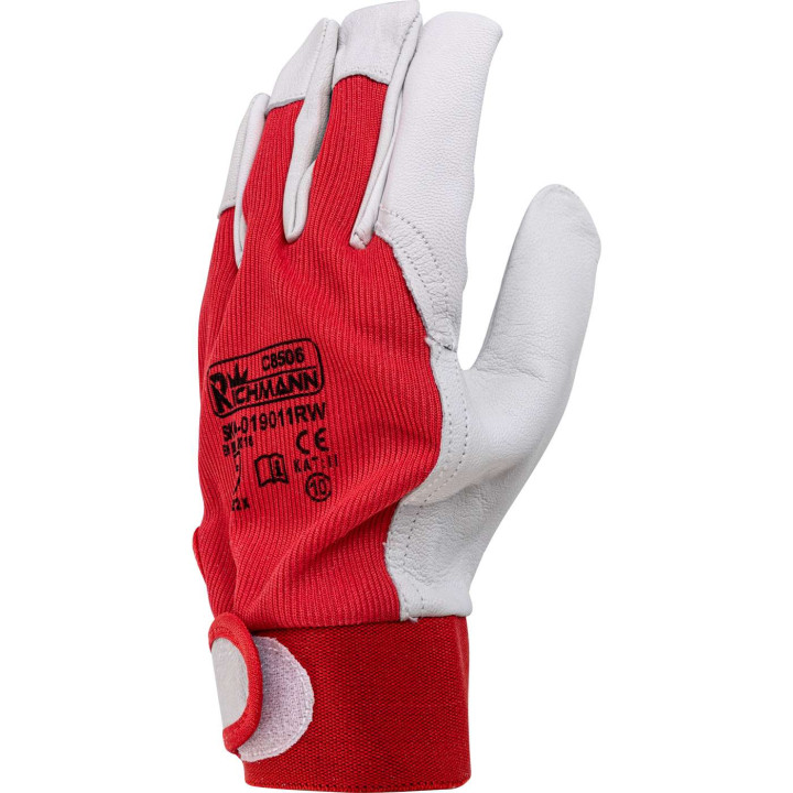 RĘKAWICE SKÓRA KOZIA LICOWA CZERWONE ROZM. 10' (ENR-019011RW)