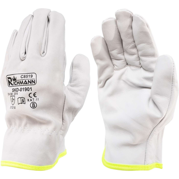 RĘKAWICE BIAŁE SKÓRA KOZIA ROZM. 8' (SKD-01901)