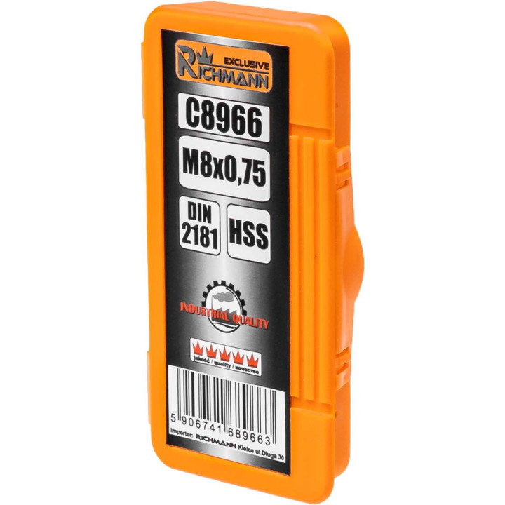 GWINTOWNIK DROBNOZWOJNY HSS M 8x0,75 DIN 2181