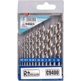 WIERTŁA DO METALU 1,5-6,5 MM 13 ELEM. PLASTIKOWE PUDEŁKO