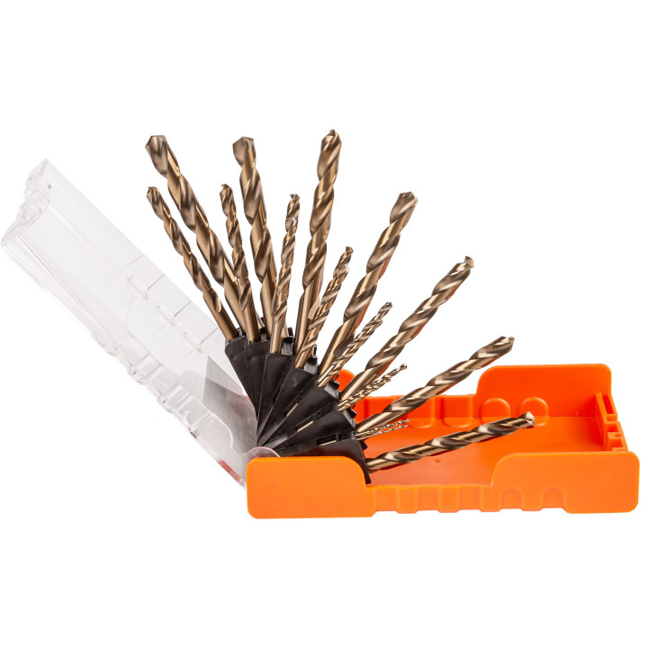 WIERTŁA DO METALU KOBALTOWE 1-10 MM 19 ELEM. PLASTIKOWE PUDEŁKO