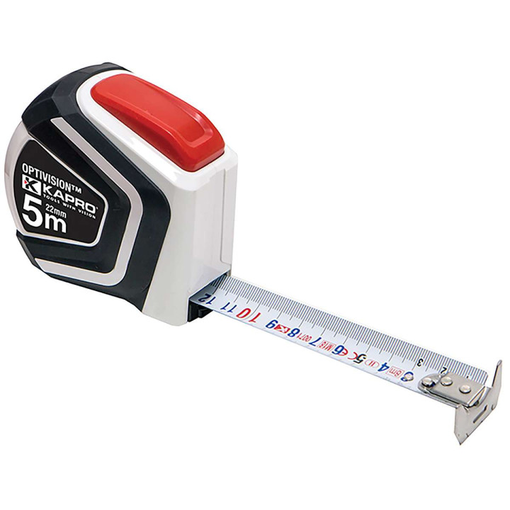 KAPRO MIARA ZWIJANA 5Mx25MM AUTOSTOP, MAGNES, DWUSTRONNA PODZIAŁKA