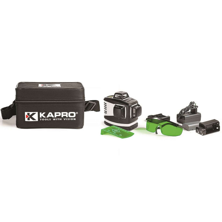 KAPRO NIWELATOR LASEROWY ZIELONY 3D AKU, TORBA