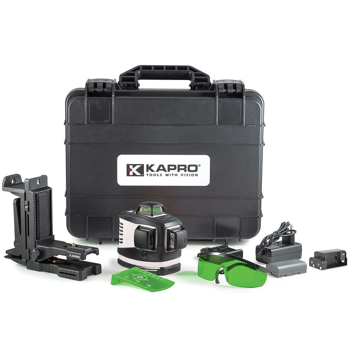 KAPRO NIWELATOR LASEROWY ZIELONY 3D AKU, NOWY MODEL,UCHWYT