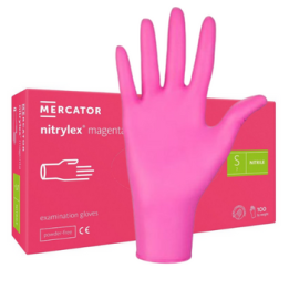 Rękawice nitrylowe różowe Mercator Nitrylex Magenta rozmiar S 100 szt.