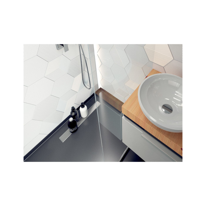 Odpływ Liniowy 100 cm Niski BASSO Inox Stal 304 Dwustronny Ruszt