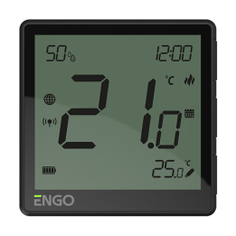 INTERNETOWY, NATYNKOWY REGULATOR TEMPERATURY ZIGBEE, AKUMULATOROWY, CZARNY