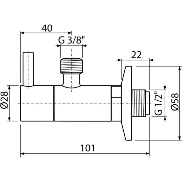 ZAWÓR KĄTOWY Z FILTREM 1/2"×3/8", OKRĄGłY, BIAłY
