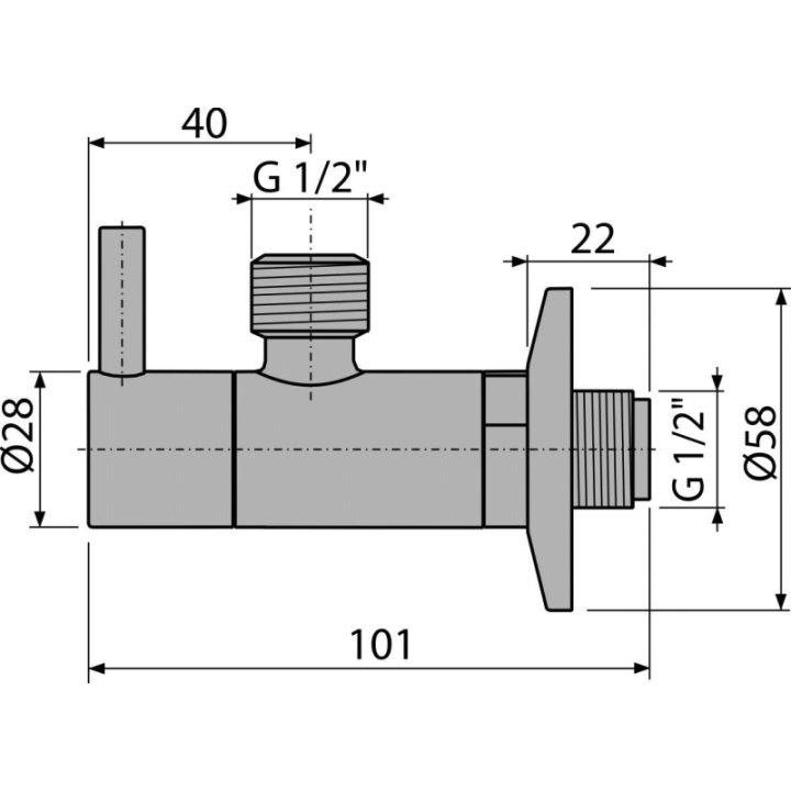 ZAWÓR KĄTOWY Z FILTREM 1/2"×1/2", MOSIĄDZ ANTYCZNY