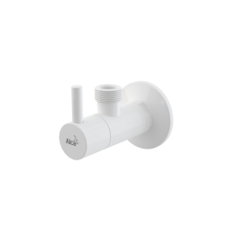 ZAWÓR KĄTOWY Z FILTREM 1/2"×1/2", OKRĄGłY, BIAłY