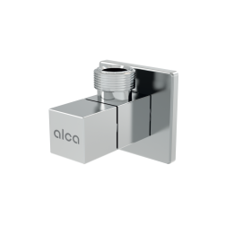 KWADRATOWY ZAWÓR KĄTOWY 1/2"×1/2", METAL CHROMOWANY, MONTAŻ ŚCIENNY