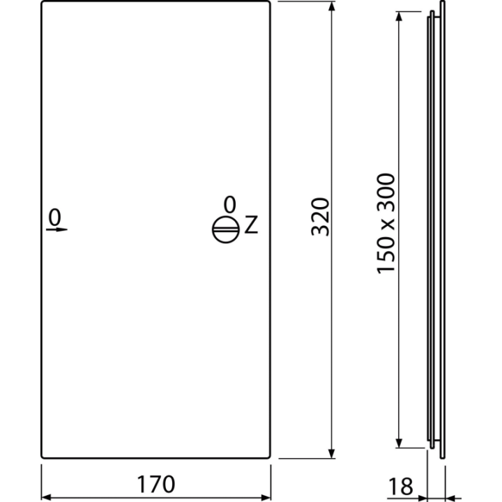 DRZWICZKI SERWISOWE POLIPROPYLENOWE UV 150X300MM Z AKCESORIAMI TECHNICZNYMI