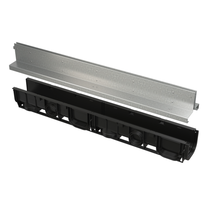 ODWODNIENIE SZCZELINOWE ZEWNĘTRZNE 100MM, STAL OCYNKOWANA, MODUŁOWY SYSTEM