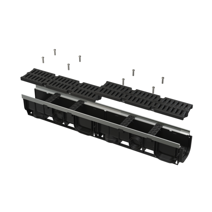 ZEWNĘTRZNE ODWODNIENIE 100MM METALOWE OBRAMOWANIE, KOMPOZYT C250 KLASY