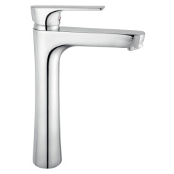 Algeo square bateria umywalkowa nablatowa, chrom