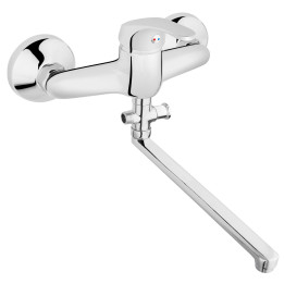 BASIC BATERIA WANNOWA Z WYLEWKĄ 350MM BEZ ZESTAWU NATRYSKOWEGO, CHROM
