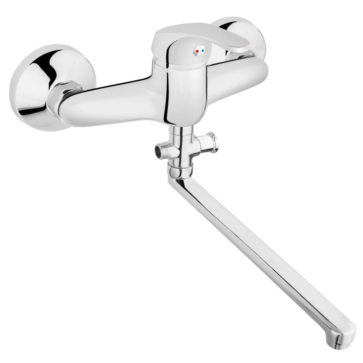 BASIC BATERIA WANNOWA Z WYLEWKĄ 350MM BEZ ZESTAWU NATRYSKOWEGO, CHROM