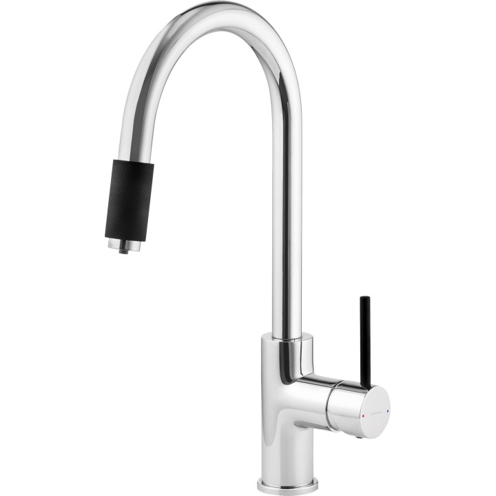 BATERIA KUCHENNA Z PODłĄCZENIEM DO FILTRA WODY OBROTOWA CHROM, CZARNY ASTER BCA 064M