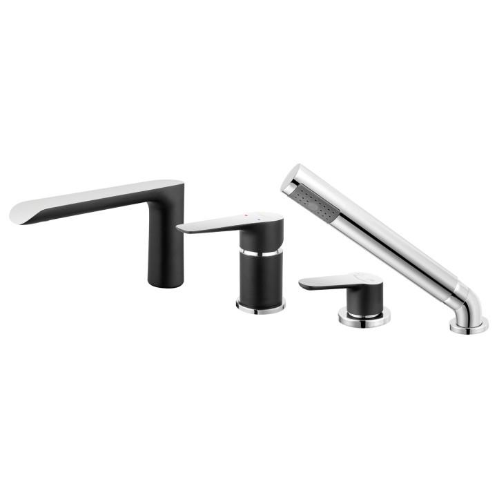 ADORE BATERIA WANNOWA 4-OTWOROWA, CZARNY / CHROM