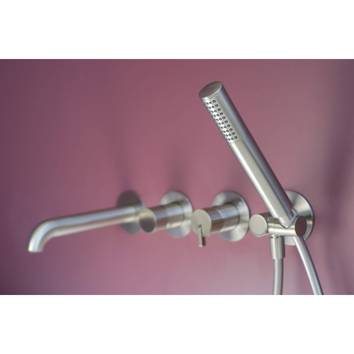 BATERIA WANNOWA 4-OTWOROWA PODTYNKOWA STAłA STAL SILIA BQS F18P