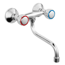 STANDARD BATERIA ZLEWOZMYWAKOWA ŚCIENNA, CHROM