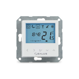 PRZEWODOWY, PODTYNKOWY, CYFROWY REGULATOR TEMPERATURY - TYGODNIOWY, 230V, BIAłY, MONTAŻ DO RAMKI 55X55