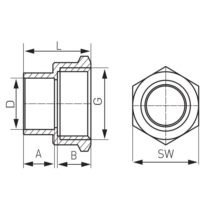 MUFA PRZEJŚCIOWA DO WLUTOWANIA 12 X 1-2"