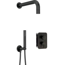 ZESTAW PRYSZNICOWY PODTYNKOWY Z BOXEM MIESZACZOWYM - Z GłÓWKĄ NATRYSKOWĄ STAłA NERO SILIA BXYZNQSM