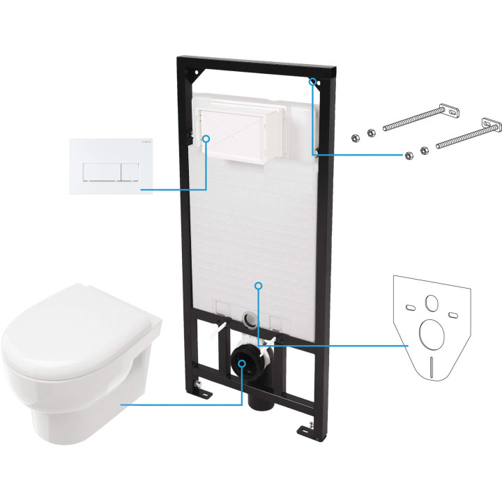 ZESTAW WC PODTYNKOWY 6 W 1 BIAłY BIANCO CDAA6ZPW