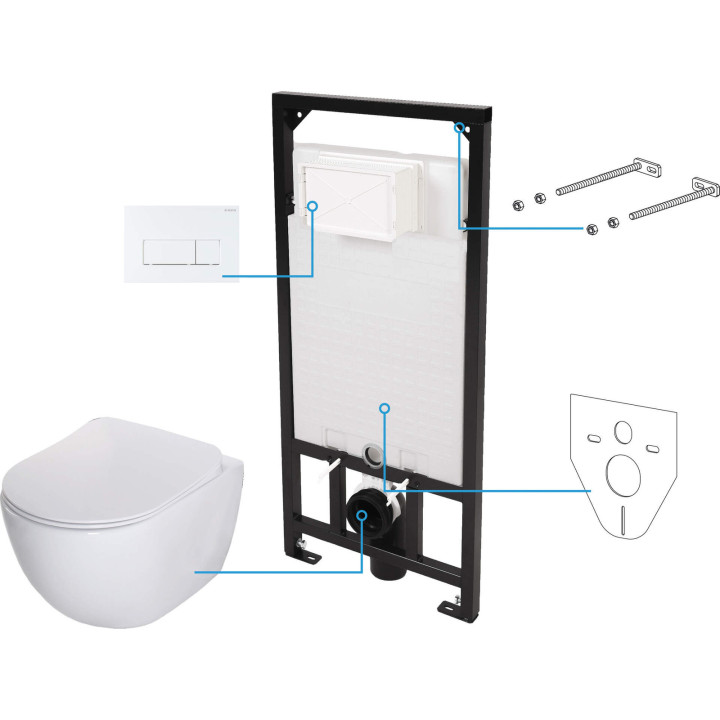 ZESTAW WC PODTYNKOWY 6 W 1 BIAłY BIANCO CDEA6ZPW