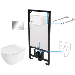 ZESTAW WC PODTYNKOWY 6 W 1 BIAłY CHROM CDLS6ZPW