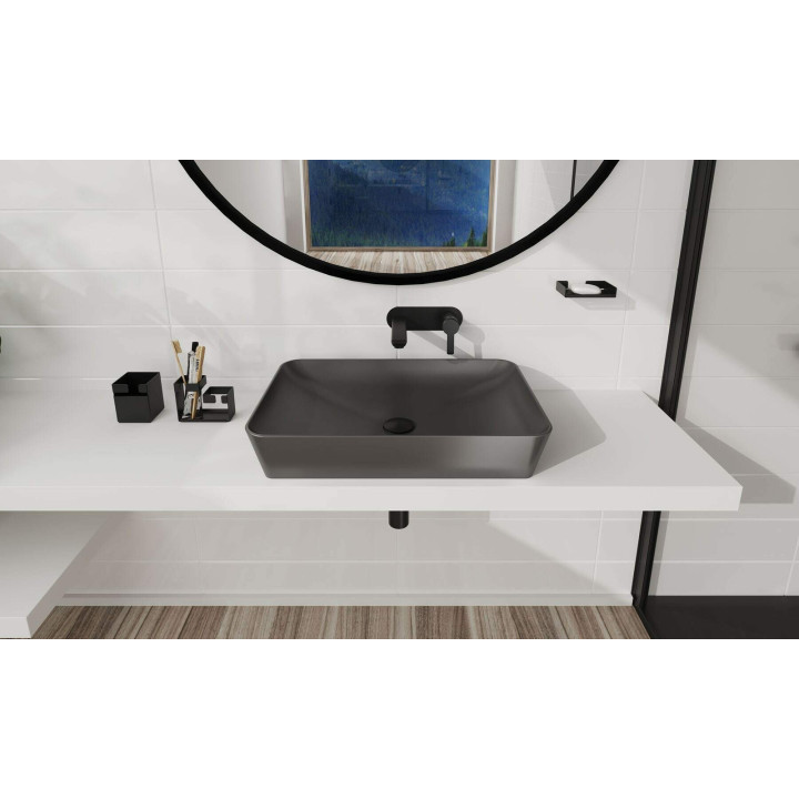 UMYWALKA CERAMICZNA NABLATOWA - 60X40 CM ANTRACYT, TITANIUM CDS DU6S